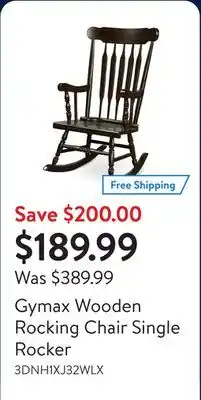 Walmart Gymax Wooden Rocking Chair Single Rocker offer