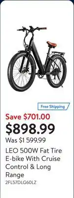 Walmart LEO 500W Fat Tire E-bike With Cruise Control & Long Range offer