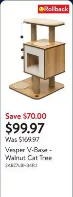 Walmart Vesper V-Base - Walnut Cat Tree offer