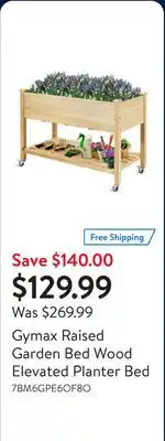 Walmart Gymax Raised Garden Bed Wood Elevated Planter Bed offer