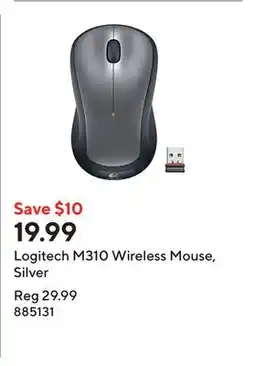 Staples Logitech M310 Wireless Mouse, Silver offer