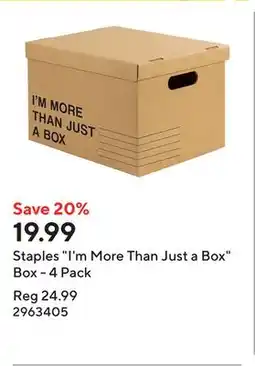 Staples Staples I'm More Than Just a Box Box - 4 Pack offer