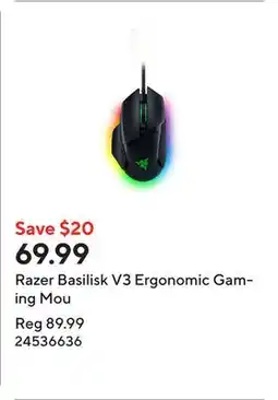 Staples Razer Basilisk V3 Ergonomic Gaming Mou offer