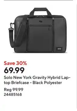 Staples Solo New York Gravity Hybrid Laptop Briefcase - Black Polyester offer