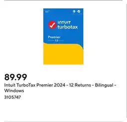 Staples Intuit TurboTax Premier 2024 - 12 Returns - Bilingual - Windows offer