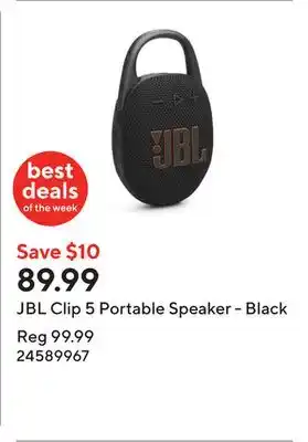 Staples JBL Clip 5 Portable Speaker - Black offer