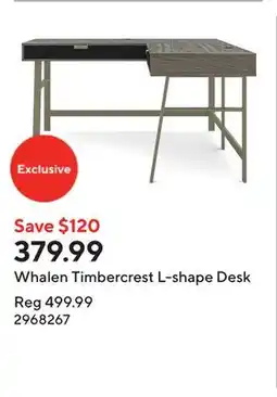 Staples Whalen Timbercrest L-shape Desk offer