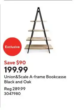 Staples Union&Scale A-frame Bookcasse Black and Oak offer