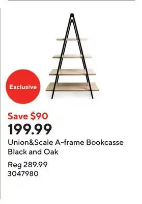 Staples Union&Scale A-frame Bookcasse Black and Oak offer