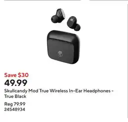 Staples Skullcandy Mod True Wireless In-Ear Headphones - True Black offer