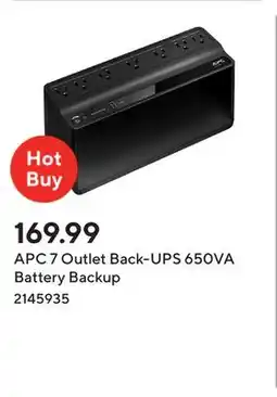 Staples APC 7 Outlet Back-UPS 650VA Battery Backup offer