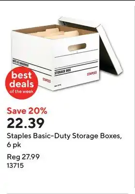 Staples Staples Basic-Duty Storage Boxes, 6 pk offer