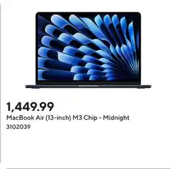 Staples MacBook Air (13-inch) M3 Chip - Midnight offer