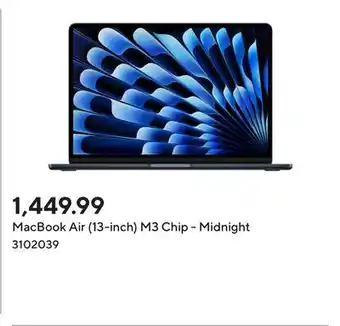 Staples MacBook Air (13-inch) M3 Chip - Midnight offer