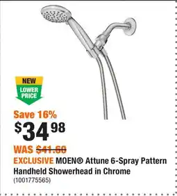 Home Depot EXCLUSIVE MOEN Attune 6-Spray Pattern Handheld Showerhead in Chrome offer