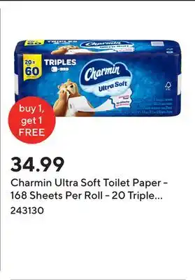 Staples Charmin Ultra Soft Toilet Paper - 168 Sheets Per Roll - 20 Triple Rolls offer