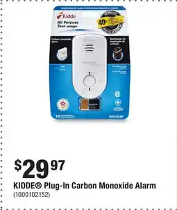 Home Depot KIDDE Plug-In Carbon Monoxide Alarm offer