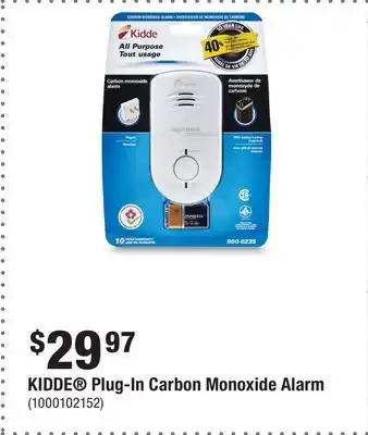 Home Depot KIDDE Plug-In Carbon Monoxide Alarm offer