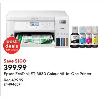 Staples Epson EcoTank ET-3830 Colour All-In-One Printer offer