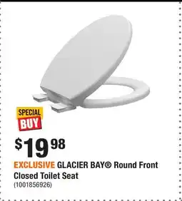 Home Depot EXCLUSIVE GLACIER BAY Round Front Closed Toilet Seat offer