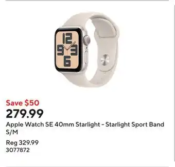 Staples Apple Watch SE 40mm Starlight - Starlight Sport Band S/M offer