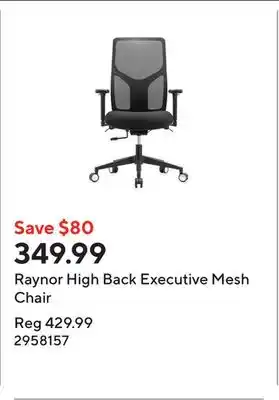 Staples Raynor High Back Executive Mesh Chair offer