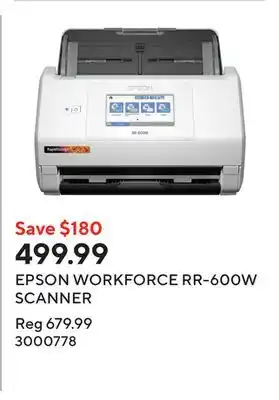 Staples EPSON WORKFORCE RR-600W SCANNER offer