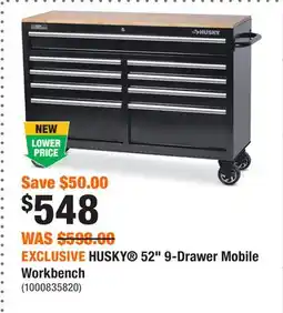 Home Depot EXCLUSIVE HUSKY 52 9-Drawer Mobile Workbench offer