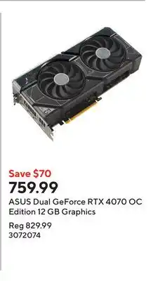 Staples ASUS Dual GeForce RTX 4070 OC Edition 12 GB Graphics offer