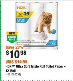 Home Depot HDX Ultra Soft Triple Roll Toilet Paper • 12-Roll offer