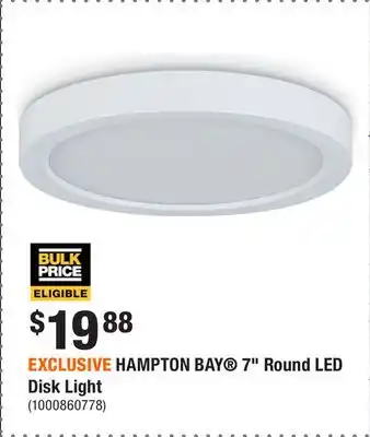 Home Depot EXCLUSIVE HAMPTON BAY 7 Round LED Disk Light offer