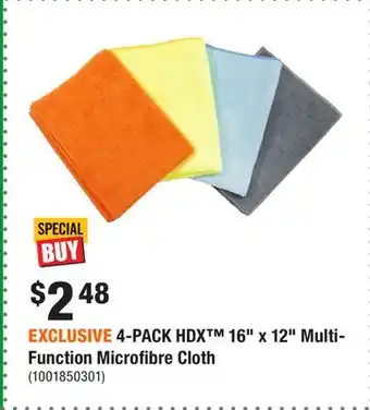 Home Depot EXCLUSIVE 4-PACK HDX 16 x 12 Multi-Function Microfibre Cloth offer