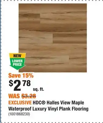 Home Depot EXCLUSIVE HDC Halles View Maple Waterproof Luxury Vinyl Plank Flooring offer