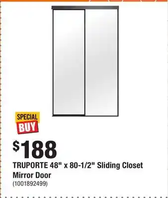 Home Depot TRUPORTE 48 x 80-1/2 Sliding Closet Mirror Door offer