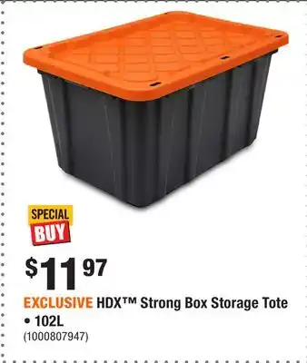 Home Depot EXCLUSIVE HDX Strong Box Storage Tote • 102L offer