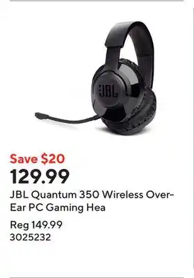 Staples JBL Quantum 350 Wireless Over-Ear PC Gaming Hea offer