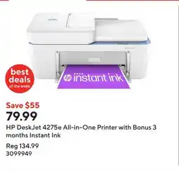 Staples HP DeskJet 4275e All-in-One Printer with Bonus 3 months Instant Ink offer