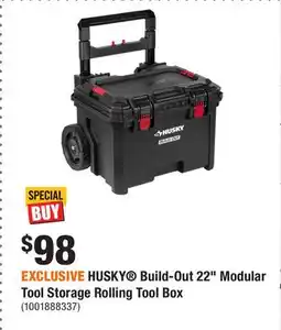 Home Depot EXCLUSIVE HUSKY Build-Out 22 Modular Tool Storage Rolling Tool Box offer