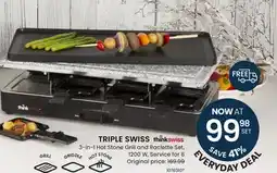 Stokes TRIPLE SWISS 3-in-1 Hot Stone Grill and Raclette Set offer