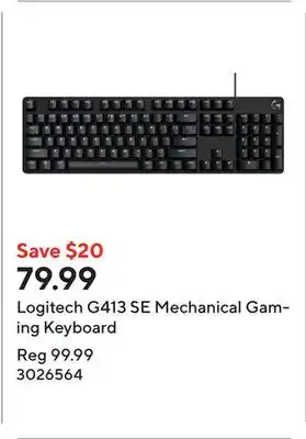 Staples Logitech G413 SE Mechanical Gaming Keyboard offer