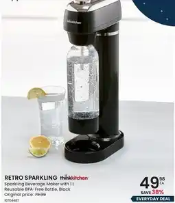 Stokes RETRO SPARKLING Sparkling Beverage Maker with 1 L Reusable BPA-Free Bottle offer