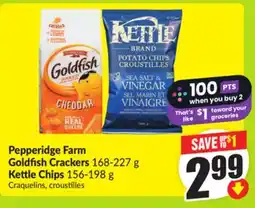 FreshCo Pepperidge Farm Goldfish Crackers 168-227g Kettle Chips 156-198g offer