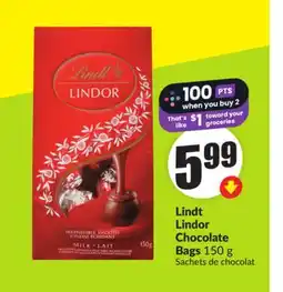 FreshCo Lindt Lindor Chocolate Bags 150 g offer