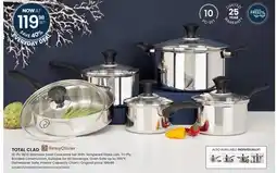 Stokes TOTAL CLAD 10-Pc 18/10 Stainless Steel Cookware Set With Tempered Glass Lids offer