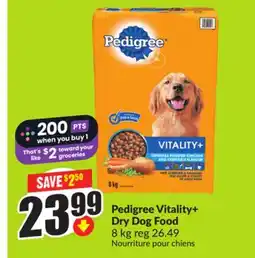 FreshCo Pedigree Vitality+ Dry Dog Food 8 kg offer