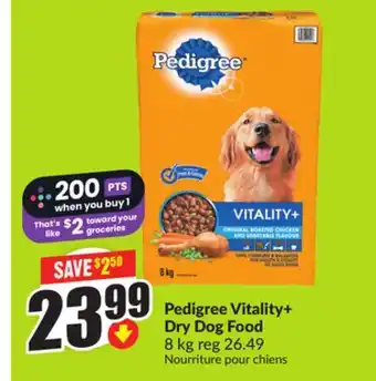 FreshCo Pedigree Vitality+ Dry Dog Food 8 kg offer