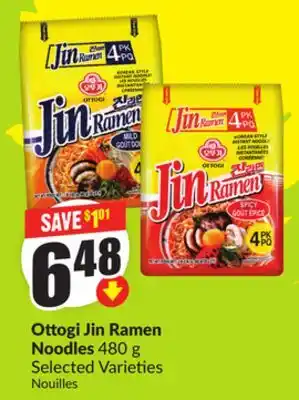 FreshCo Ottogi Jin Ramen Noodles 480 g Selected Varieties offer