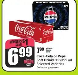 FreshCo Coca-Cola or Pepsi Soft Drinks 12x355 mL Selected Varieties offer