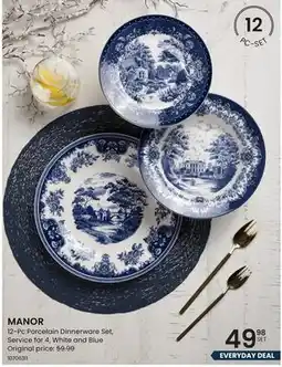 Stokes MANOR 12-Pc Porcelain Dinnerware Set offer