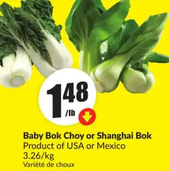 FreshCo Baby Bok Choy or Shanghai Bok Product of USA or Mexico 3.26/kg offer